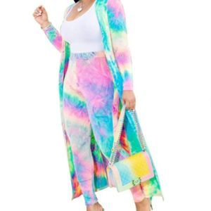 Women's Open Front Cardigans+ Skinny Pants Suits